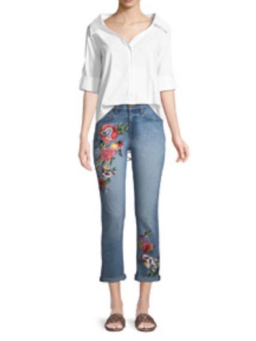 AO.LA Alice & Olivia Embroidered Jeans